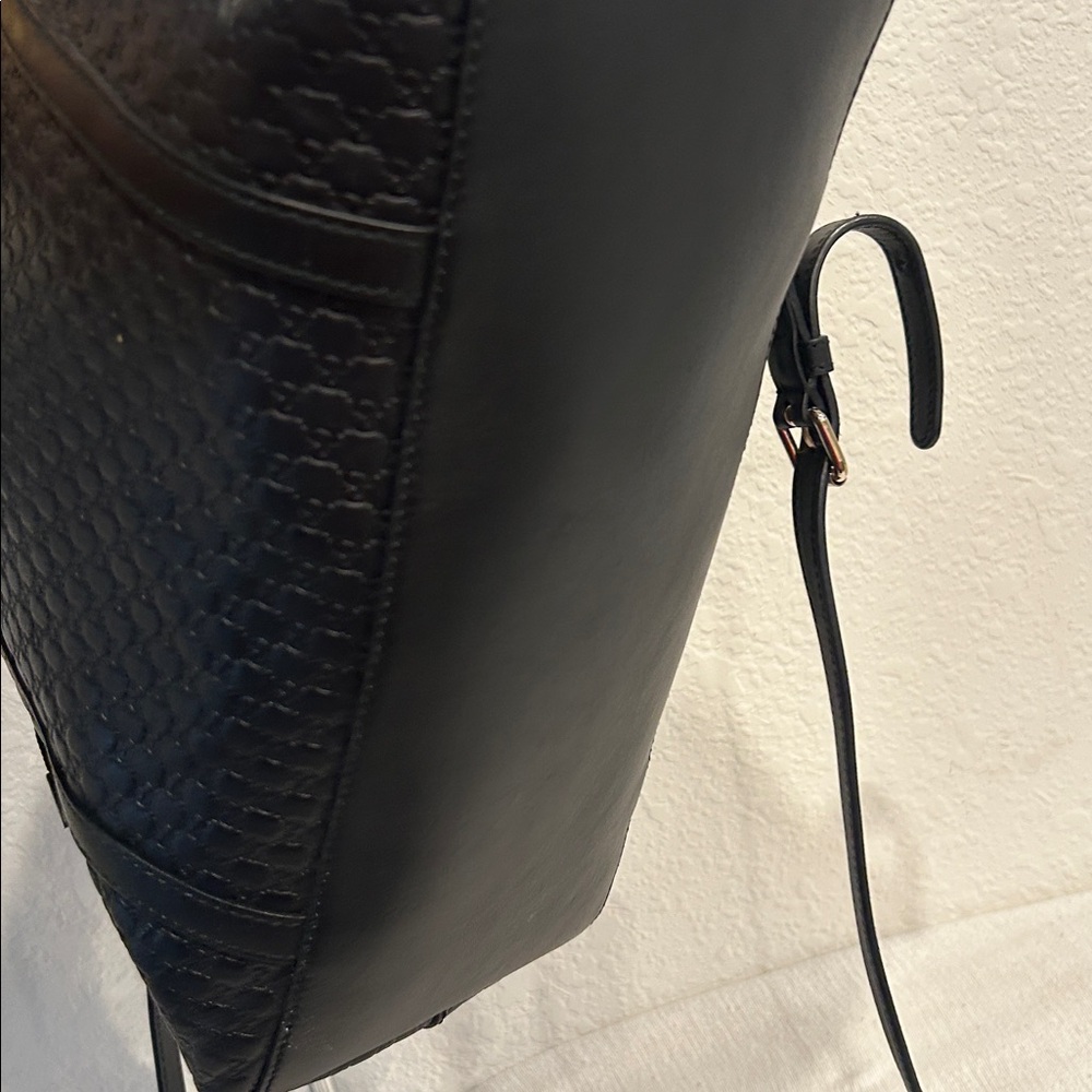 Gucci Microguccissima 2way Shoulder Tote Bag Black Leather Handbag +COA - Picture 11 of 17